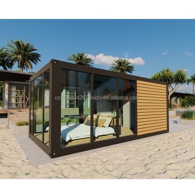 Couleur personnalisée Luxe moderne Petite maison en bois préfabriquée de 20 pieds 40 pieds Container en acier léger mobile Maison préfabriquée Appartement pour l'extérieur