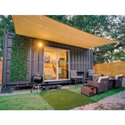 Construction de tubes carrés en acier galvanisé maison en bois préfabriquée de 20 pieds pour hôtel et jardin indépendant