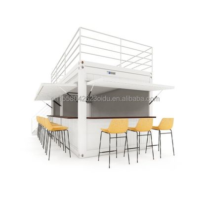 Maison de conteneurs préfabriqués à deux étages pour le centre commercial style Boba 50/75/100 mm Wave Sandwich Panel Mur et terrasse de design moderne