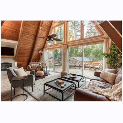 Cadre en acier de couleur personnalisé Design moderne de luxe Chalet de jardin en bois préfabriqué Mini-maison modulaire préfabriquée Villa pour magasin
