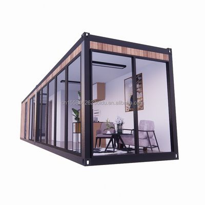 Logement hôtelier en acier galvanisé en tubes carrés et en matériaux de bois modernes dans un emballage plat