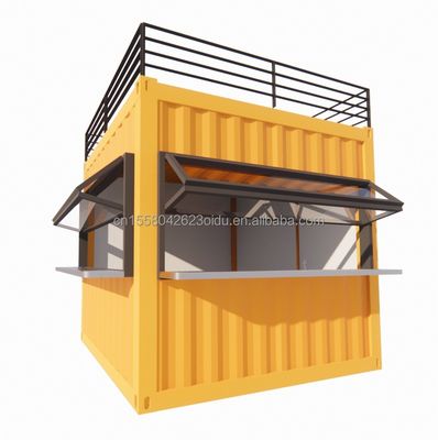 Panneau de sandwich en ondes mural 50/75/100 mm 20 pieds/40 pieds Bar mobile préfabriqué personnalisable 10 pieds magasin moderne préfabriqué