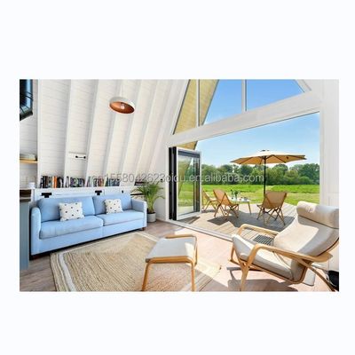 EU Triangle en acier en forme de A Chambre en forme de cadre Moderne maison miniature kit préfabriqué Luxe maison triangulaire en forme de A avec maisons en bois