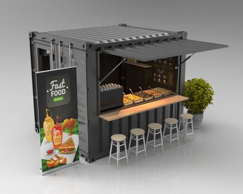 Hôtel préfabriqué Boutique mobile Design moderne Restaurant préfabriqué Bar vendeur Kiosque Petite maison en acier panneau sandwich