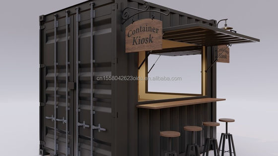 Couleur personnalisée 10ft 20ft maison en acier préfabriqué petite ville magasin conteneur mini bar magasin de crème glacée été ville boissons de bord de rue boissons