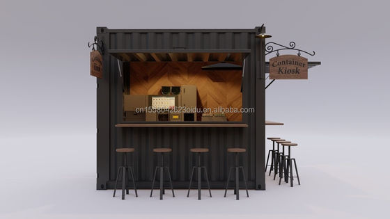 Couleur personnalisée 10ft 20ft maison en acier préfabriqué petite ville magasin conteneur mini bar magasin de crème glacée été ville boissons de bord de rue boissons