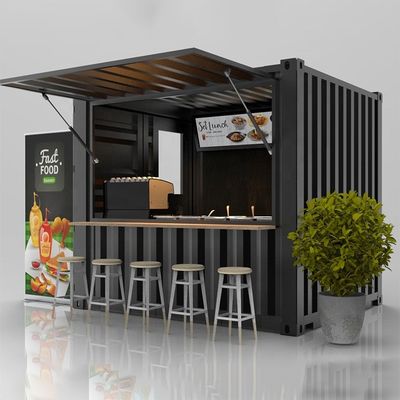 Couleur personnalisée 10ft 20ft maison en acier préfabriqué petite ville magasin conteneur mini bar magasin de crème glacée été ville boissons de bord de rue boissons