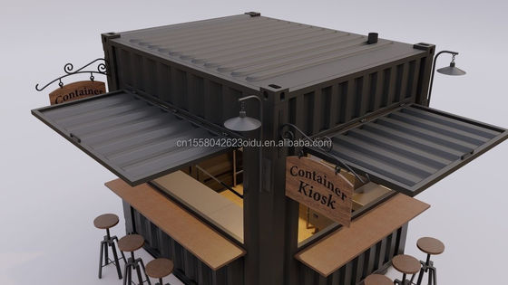 Couleur personnalisée 10ft 20ft maison en acier préfabriqué petite ville magasin conteneur mini bar magasin de crème glacée été ville boissons de bord de rue boissons