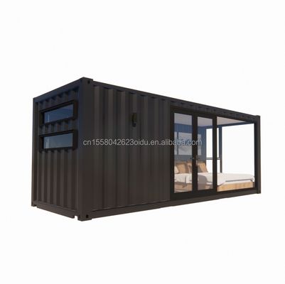 50/75/100 mm Panneau sandwich ondulé Salles de bains en bois et fenêtres en alliage d'aluminium Structure en bois en acier Container à paquet plat Maison pour les hôtels de jardin
