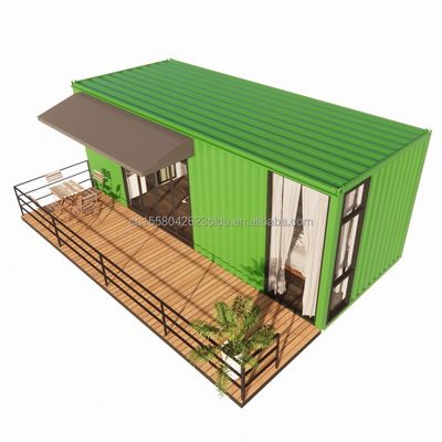 Container en bois de 20 pieds Bureau Structure en acier cadre soudé Packaging plat Container maison maison de jardin