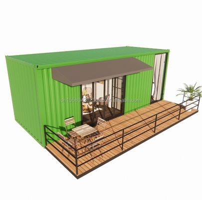 Container en bois de 20 pieds Bureau Structure en acier cadre soudé Packaging plat Container maison maison de jardin