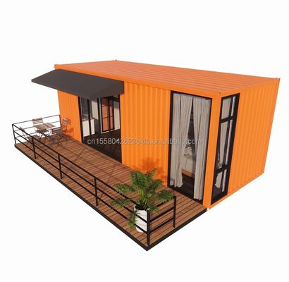 Container en bois de 20 pieds Bureau Structure en acier cadre soudé Packaging plat Container maison maison de jardin