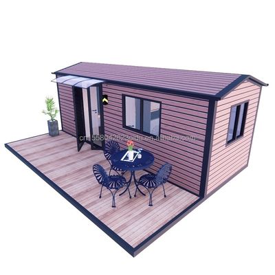 Couleur personnalisée EU Style chinois Maison de jardin en bois Structure de cadre en acier léger Une chambre pour l'hôtel et la famille