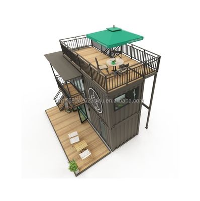 Application extérieure Container de restaurant en acier préfabriqué Magasin avec design moderne et fenêtres en alliage d'aluminium de 20 pieds ou 40 pieds