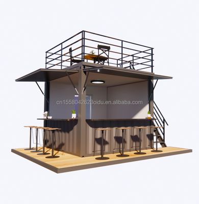 Application extérieure Container de restaurant en acier préfabriqué Magasin avec design moderne et fenêtres en alliage d'aluminium de 20 pieds ou 40 pieds