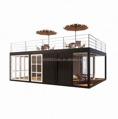Application extérieure Container de restaurant en acier préfabriqué Magasin avec design moderne et fenêtres en alliage d'aluminium de 20 pieds ou 40 pieds