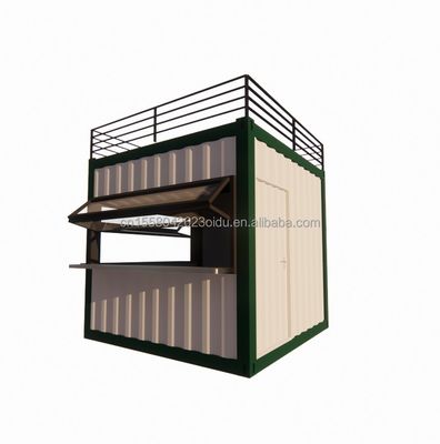 Maison miniature extérieure 10 pieds préfabriqué boîte de garde en acier conteneur maison de garde avec 50/75/100mm ondes panneau sandwich mur