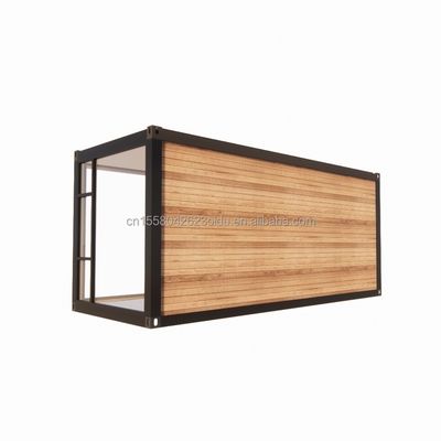 Tubes carrées en acier galvanisé Maison de conteneurs de design moderne avec jardin extérieur en bois et restaurant indépendant