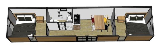 Acier galvanisé plié 180g et alliage d'aluminium fenêtres 40ft design moderne maison de conteneur en bois préfabriqué pour magasin d'hôtel