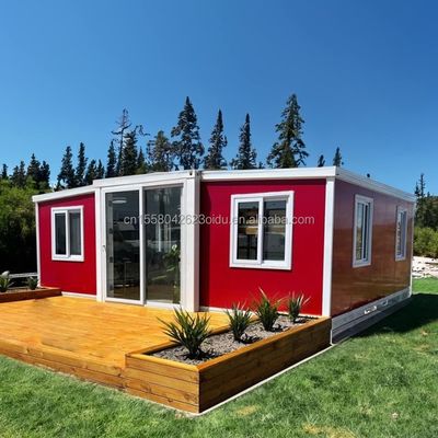 Maison préfabriquée modulaire en bois de 2 chambres avec un design moderne et des tubes carrés en acier galvanisé
