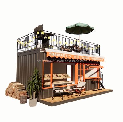 Style de design moderne Bar mobile de 10 pieds 20 pieds Maison préfabriquée Container magasin extérieur Panneau sandwich en acier Café