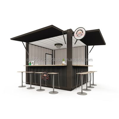 Style de design moderne Bar mobile de 10 pieds 20 pieds Maison préfabriquée Container magasin extérieur Panneau sandwich en acier Café