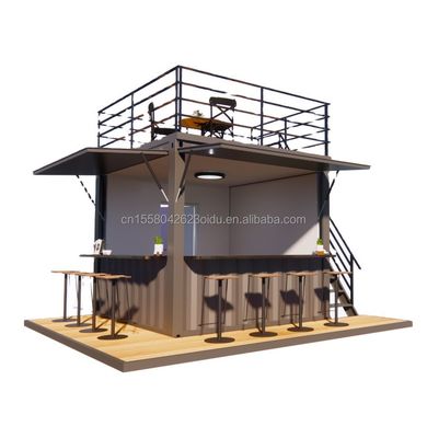 Style de design moderne Bar mobile de 10 pieds 20 pieds Maison préfabriquée Container magasin extérieur Panneau sandwich en acier Café