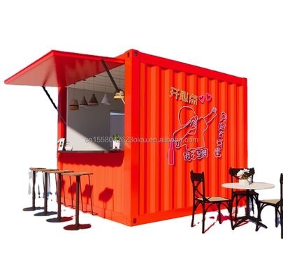 Style de design moderne Bar mobile de 10 pieds 20 pieds Maison préfabriquée Container magasin extérieur Panneau sandwich en acier Café