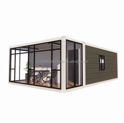 Structure en acier cadre soudé EU Luxury 20FT Combination Container d'emballage plat 2 chambres à coucher Famille résidentielle maison mobile