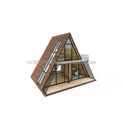 Forme triangulaire de la maison en bois cadre en acier avec pliage en acier galvanisé 180g et 50/75/100mm ondes panneaux sandwich murs