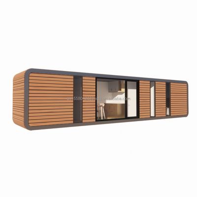 Logement familial abordable 2 chambres à coucher Maison en bois avec structure de tube carré en acier galvanisé et jardin