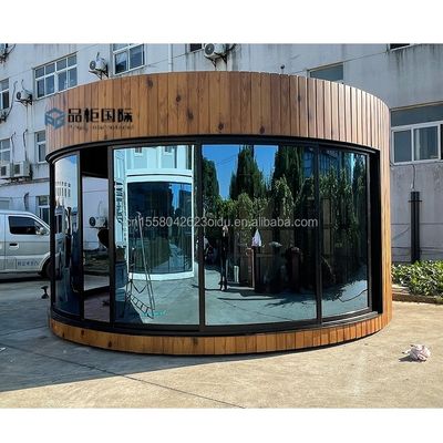 Maison en bois Container standard australien Bureau résidentiel Jardin circulaire Maison intégrée avec divers matériaux