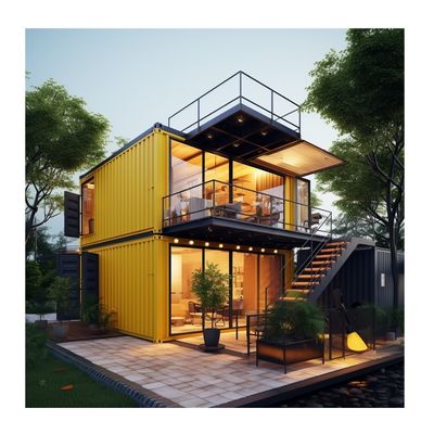 Magasin de construction familiale en acier 20ft/40ft UE Luxe Design moderne Maison préfabriquée avec cuisine salle de bain Une chambre