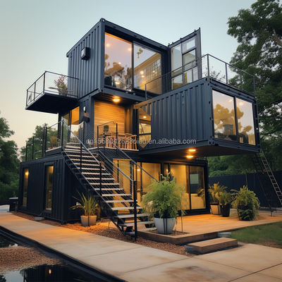 Magasin de construction familiale en acier 20ft/40ft UE Luxe Design moderne Maison préfabriquée avec cuisine salle de bain Une chambre