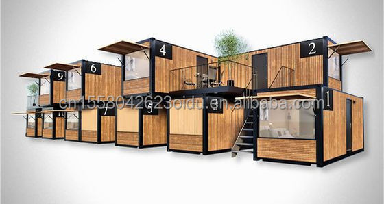 Maison de conteneurs commerciaux pliables/extensibles/détachables, restaurant/magasin de vêtements avec un design moderne de deux étages