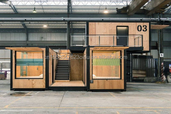 Maison de conteneurs commerciaux pliables/extensibles/détachables, restaurant/magasin de vêtements avec un design moderne de deux étages