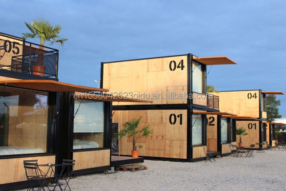Maison de conteneurs commerciaux pliables/extensibles/détachables, restaurant/magasin de vêtements avec un design moderne de deux étages