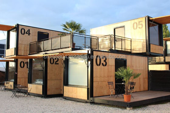 Maison de conteneurs commerciaux pliables/extensibles/détachables, restaurant/magasin de vêtements avec un design moderne de deux étages