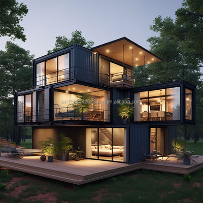 Magasin de construction familiale en acier 20ft/40ft UE Luxe Design moderne Maison préfabriquée avec cuisine salle de bain Une chambre