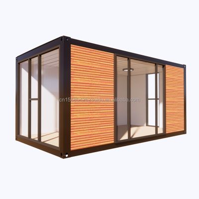 Tubes d'acier galvanisées carrées maisons de conteneurs pour le parc magasin de barbecue bureau mobile assemblage portable bar de café maison en bois