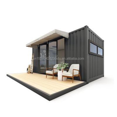 Container de style country avec fenêtres en alliage d'aluminium et en acier galvanisé pliant 180g 20ft logement modulaire