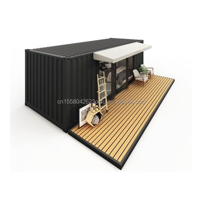 Container de style country avec fenêtres en alliage d'aluminium et en acier galvanisé pliant 180g 20ft logement modulaire