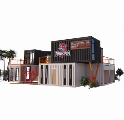 Container de 20 pieds EU Hôtel mobile maison en bois moderne simple style en acier galvanisé pliant 180g cadre en acier