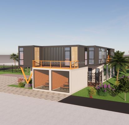 Container de 20 pieds EU Hôtel mobile maison en bois moderne simple style en acier galvanisé pliant 180g cadre en acier