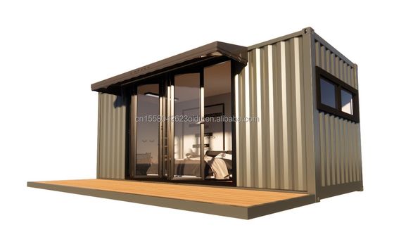 Résidentielle modulaire remorque préfabriquée avec 50/75/100mm ondes panneau sandwich murs 20ft style de conception moderne