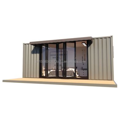 Résidentielle modulaire remorque préfabriquée avec 50/75/100mm ondes panneau sandwich murs 20ft style de conception moderne