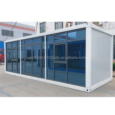 Hôtel Resort cadre de bureau en acier maison de conteneurs avec 50/75/100 mm panneau sandwich ondulé et pliage en acier galvanisé 180g