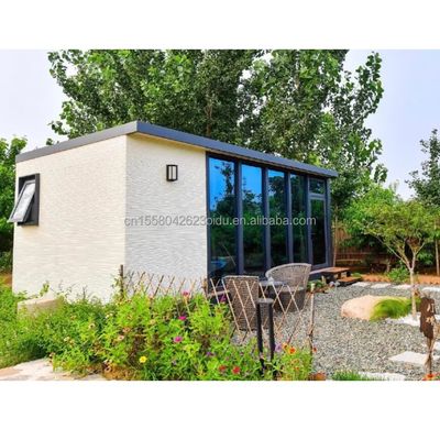 Matériaux écologiques 20 pieds 40 pieds 2 chambres préfabriquées jardin cabine maison portes en verre conteneur maison en bois pour hôtel