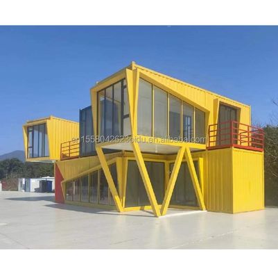 Hôtel Resort cadre de bureau en acier maison de conteneurs avec 50/75/100 mm panneau sandwich ondulé et pliage en acier galvanisé 180g