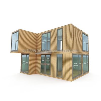 Container d'expédition de bureau modifié pour une entreprise en plein air Container modulaire en acier à deux étages préfabriqué